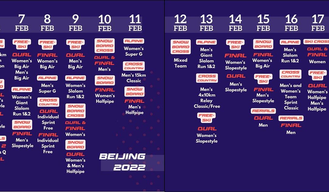 OLYMPICS SCHEDULE 2022